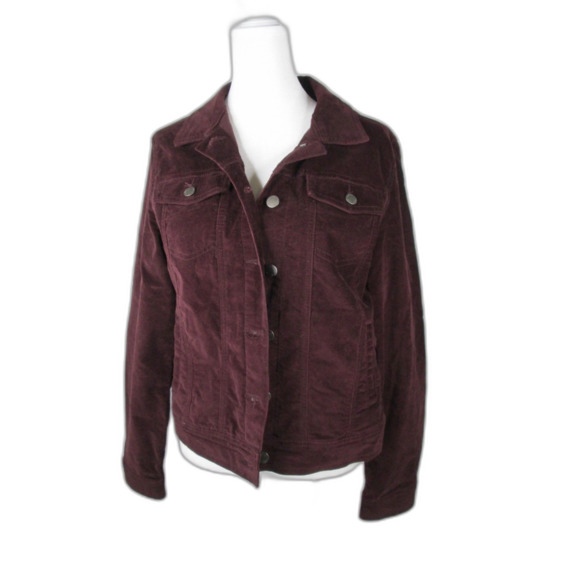 Universal Thread Freeborn Jacket M Merlot Velour Cotton Blend Preloved (RK98) - Picture 1 of 11
